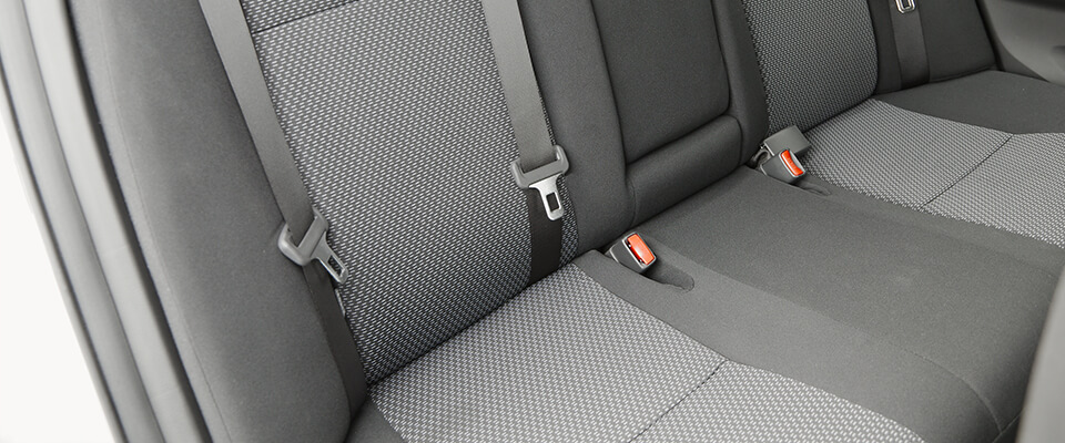 Back seat of a car
