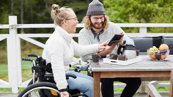 Woman in wheelchair